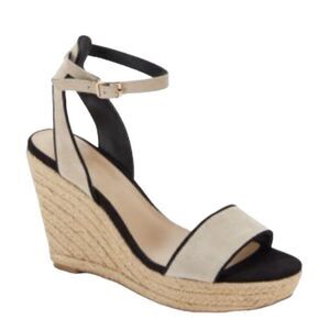 Saks 5th Avenue Shelby Platform Wedge Sandals Kid Suede Leather Sz 8.5